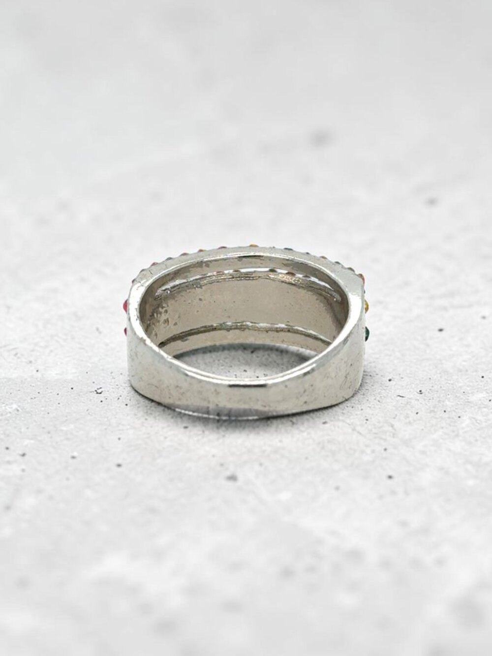 Silver-Tone Multi-Color Crystal Ring - Picture 3 of 3